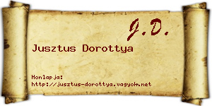 Jusztus Dorottya névjegykártya